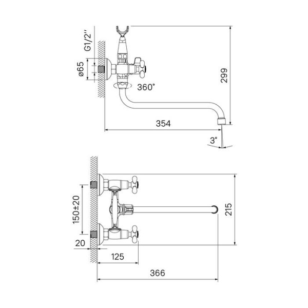 Смеситель для ванны с керамическим дивертором, IDDIS Jeals JEASBL2i10, хром